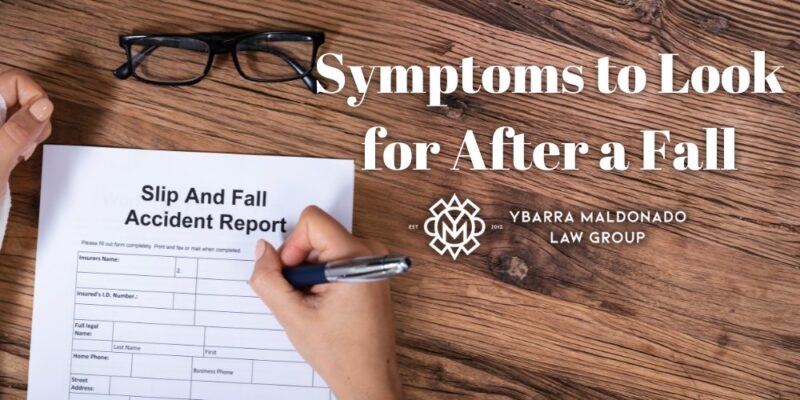 symptoms to look for after a fall