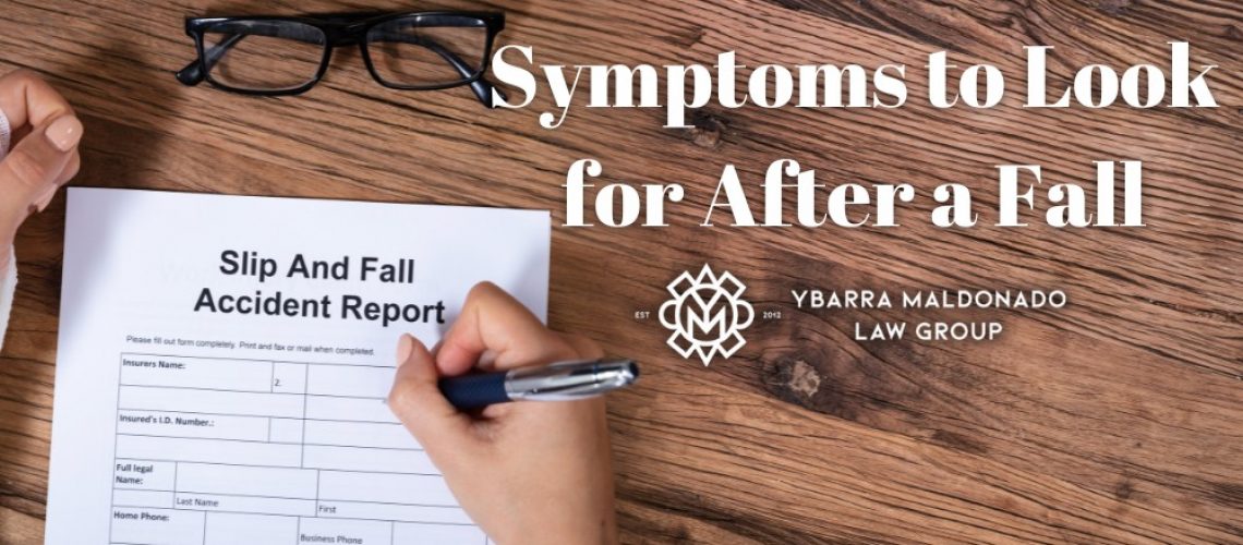 symptoms to look for after a fall